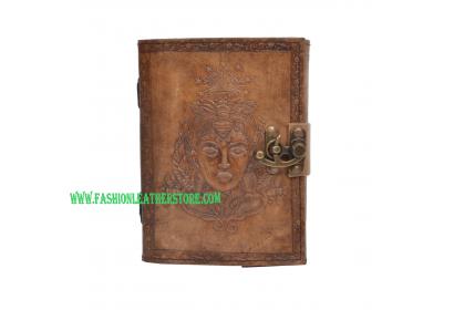 Handmade Blank Cotton Paper Leather Journal Queen Embossed Notebook